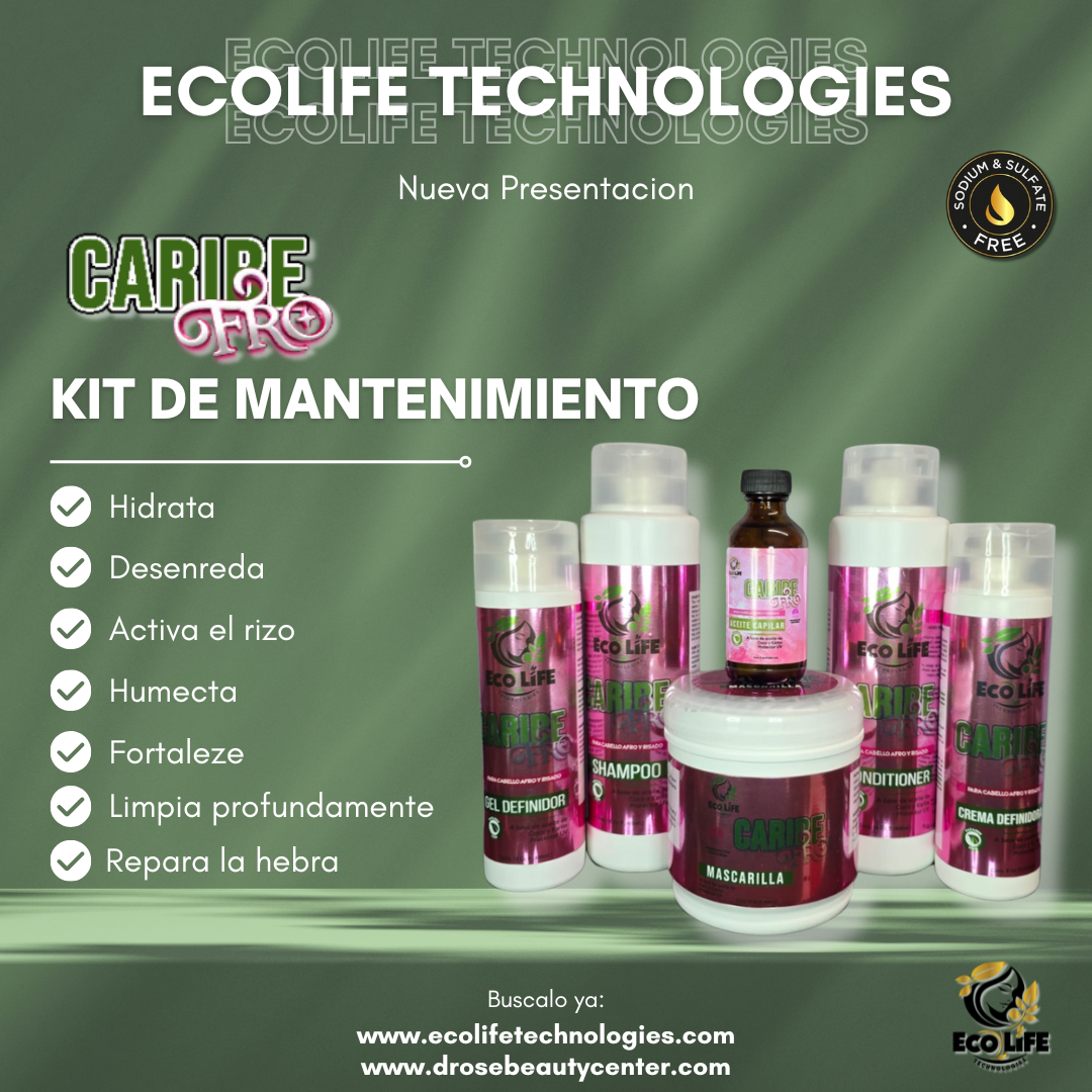 🧴 ECOLIFE TECHNOLOGIES – Caribe Fro Shampoo 16 oz (ETCFSH16)