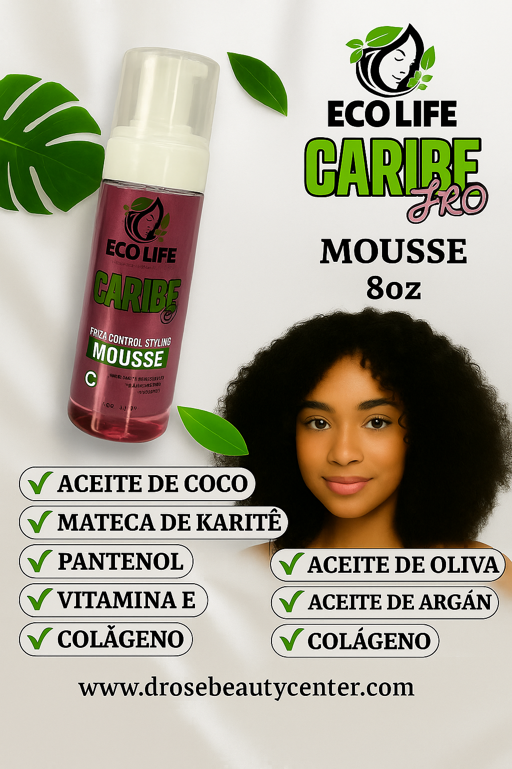🧴 ECOLIFE TECHNOLOGIES – CARIBE FRO MOUSSE 8oz