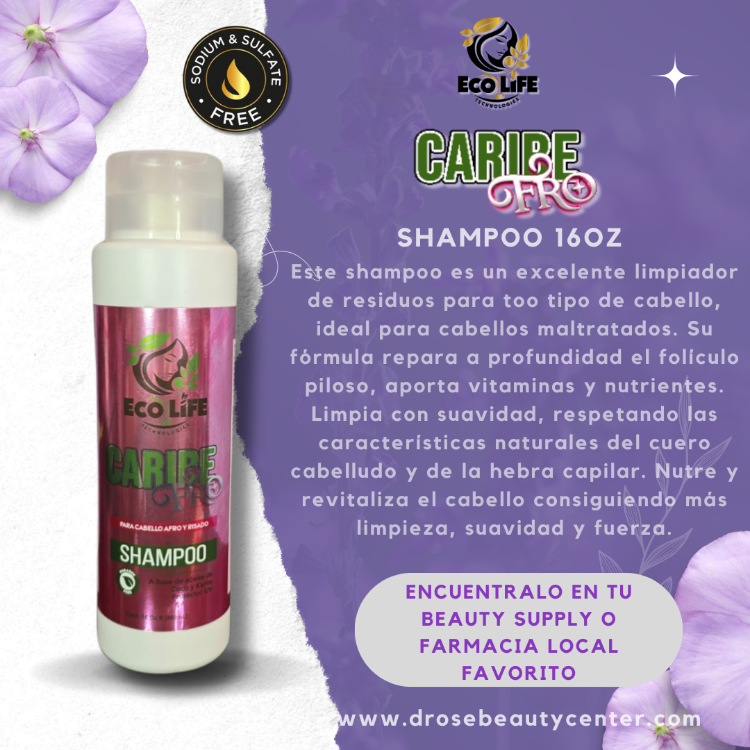🧴 ECOLIFE TECHNOLOGIES – Caribe Fro Shampoo 16 oz (ETCFSH16)