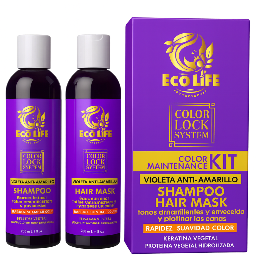 💜 ECOLIFE TECHNOLOGIES – COLOR LOCK SYSTEM SHAMPOO ANTI-AMARILLO 8oz