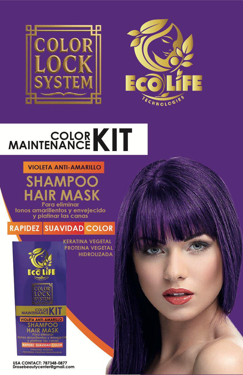 💜 ECOLIFE TECHNOLOGIES – COLOR LOCK SYSTEM SHAMPOO ANTI-AMARILLO 8oz