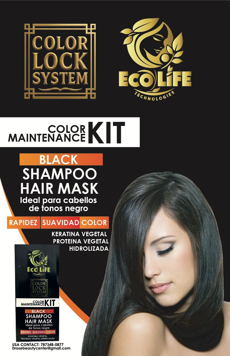 🖤 ECOLIFE TECHNOLOGIES – COLOR LOCK SYSTEM MASCARILLA BLACK 8oz