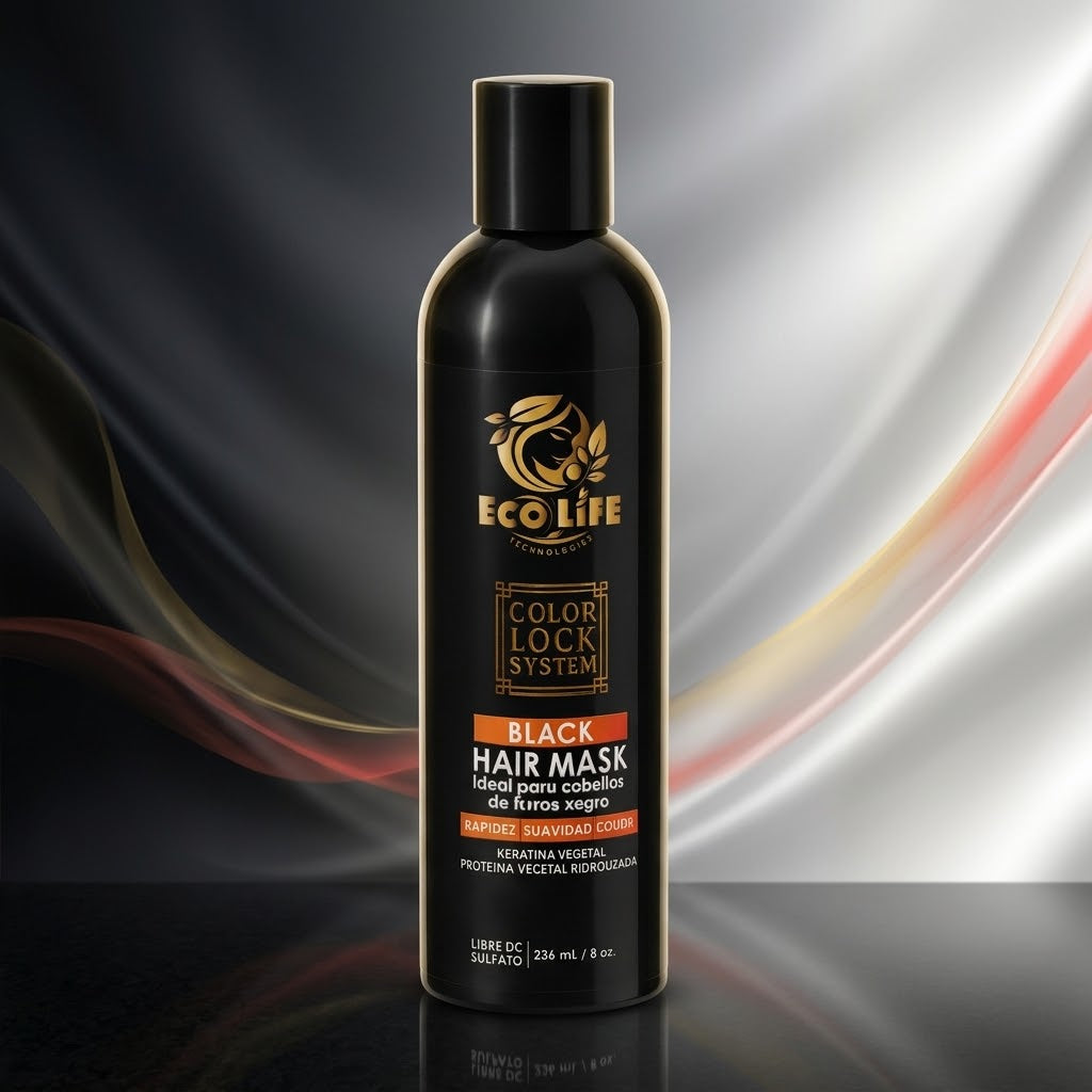 ECOLIFE Color Lock System Black Hair Mask 8 oz