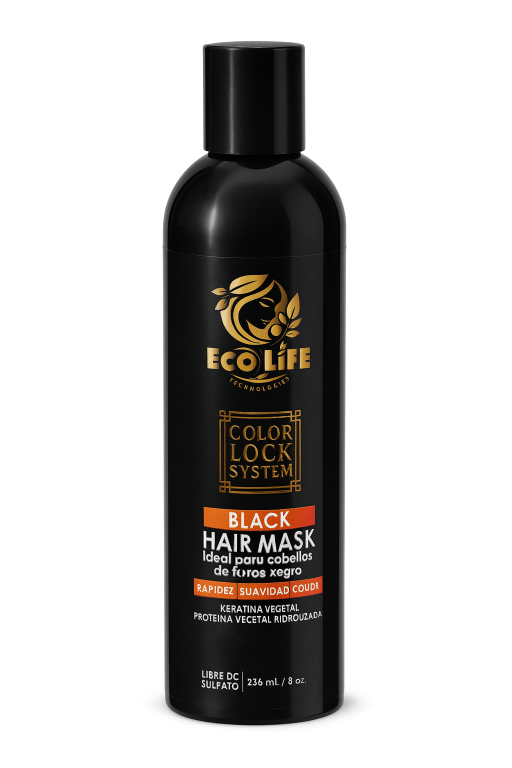 🖤 ECOLIFE TECHNOLOGIES – COLOR LOCK SYSTEM MASCARILLA BLACK 8oz