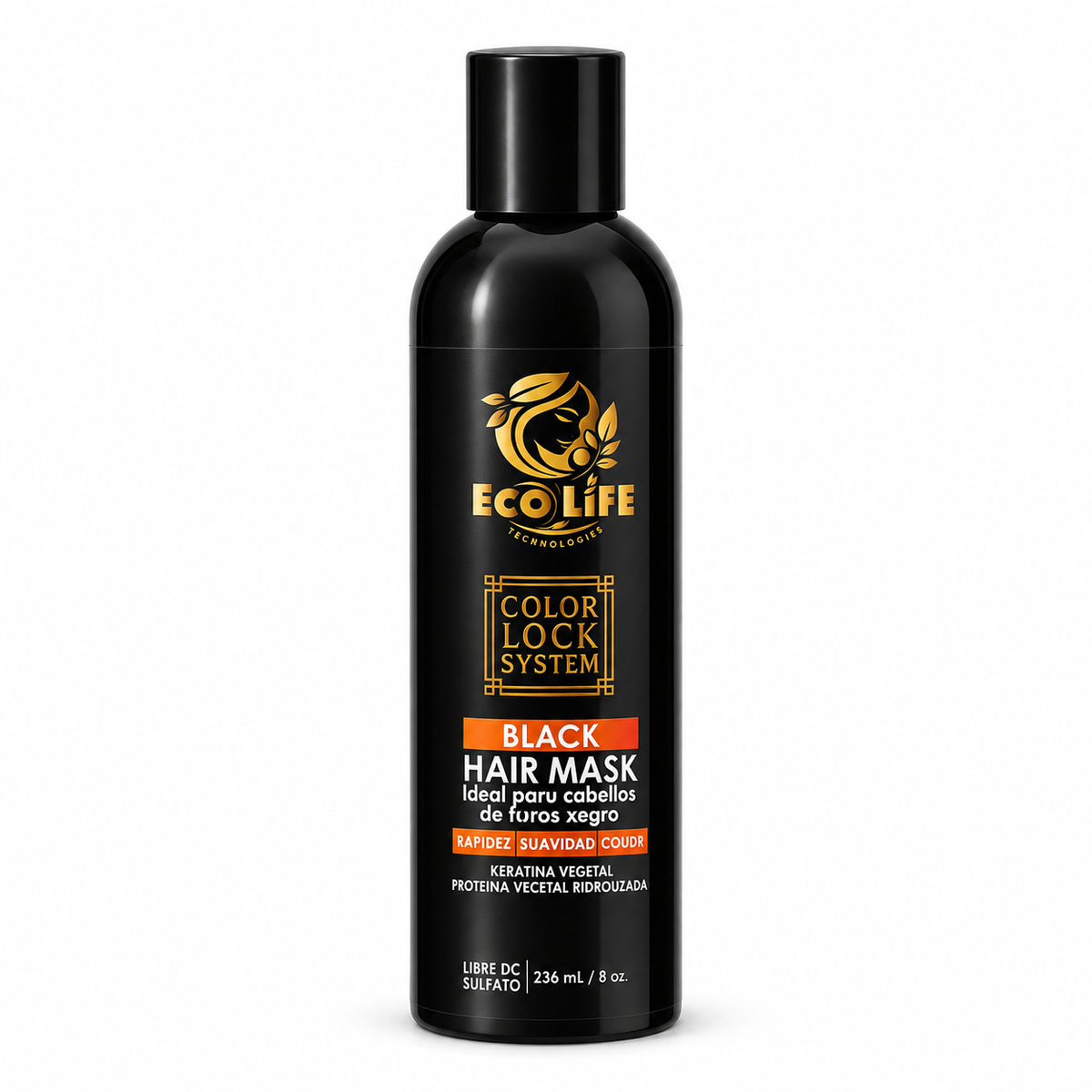ECOLIFE Color Lock System Black Hair Mask 8 oz