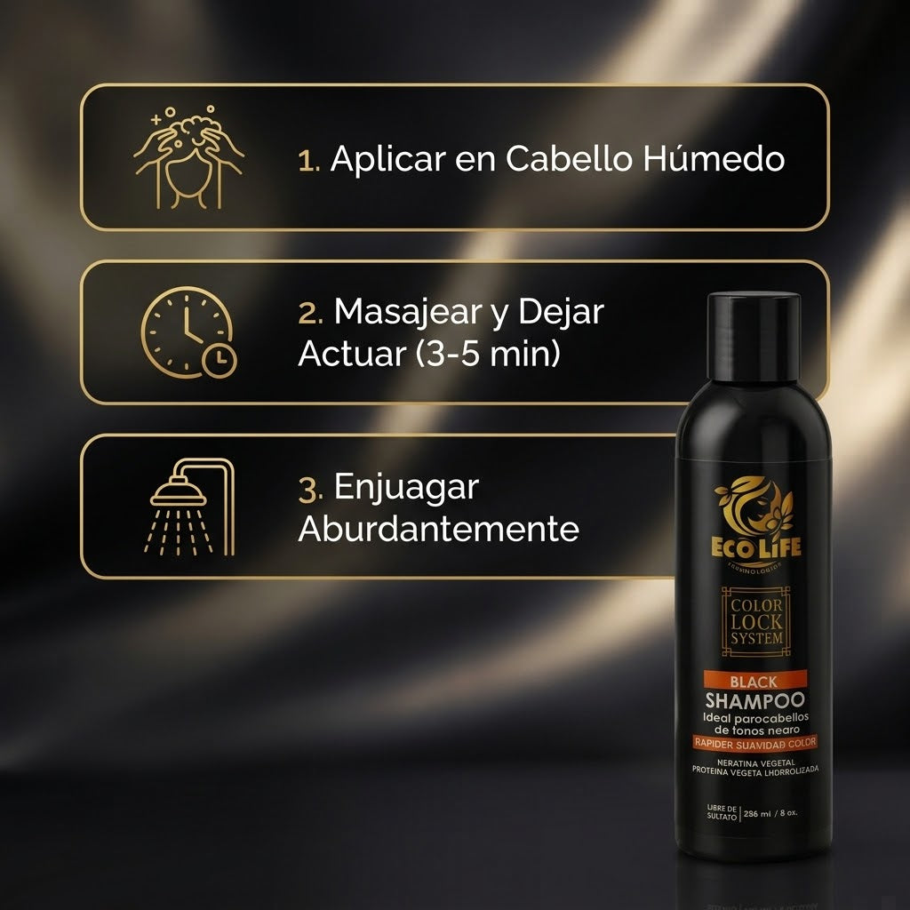 ECOLIFE Color Lock System Black Shampoo 8 oz