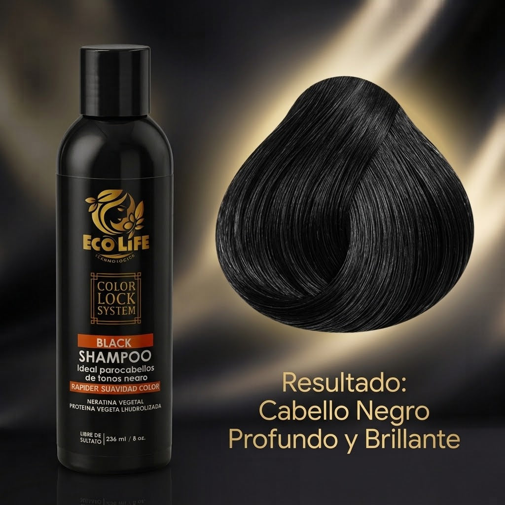 ECOLIFE Color Lock System Black Shampoo 8 oz