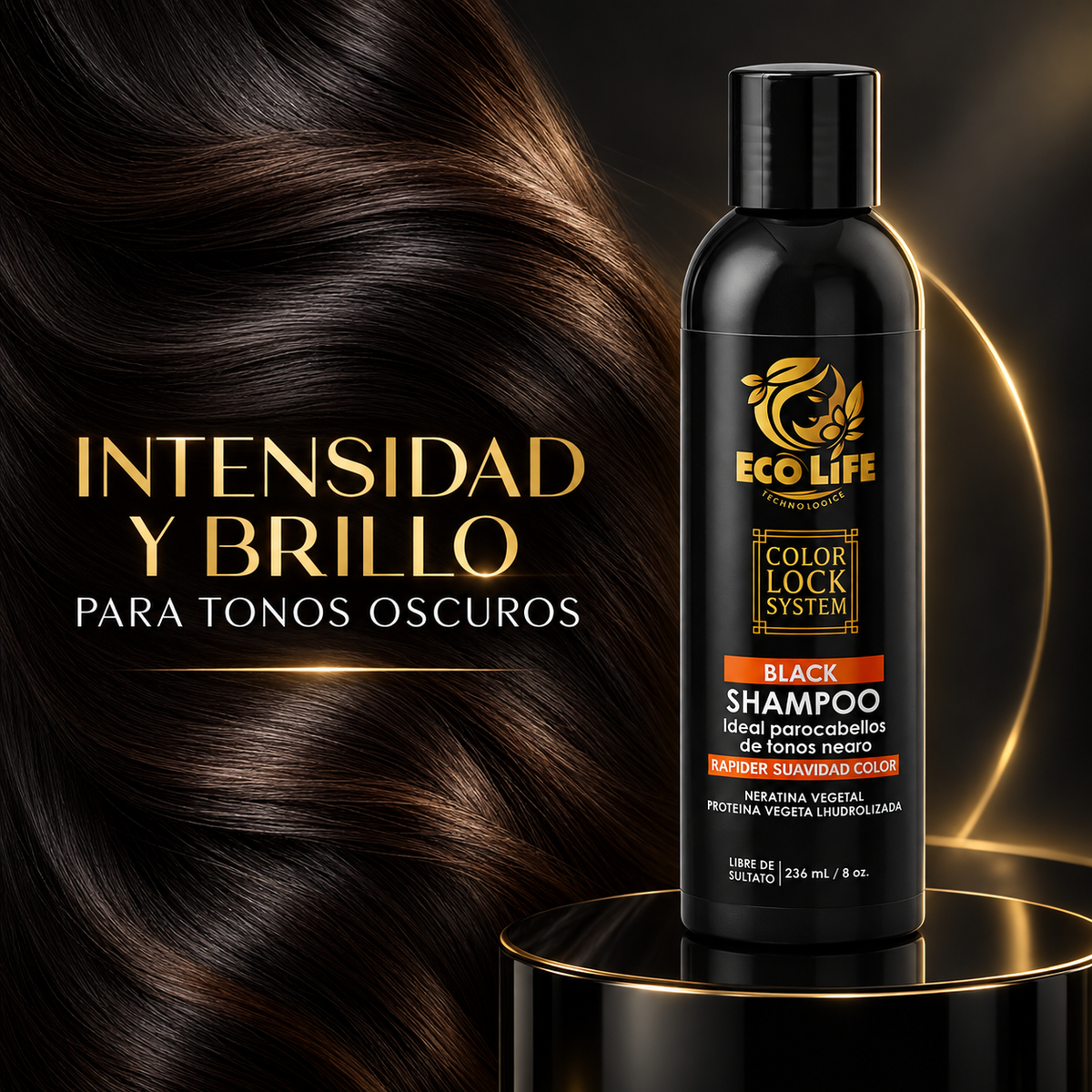 ECOLIFE Color Lock System Black Shampoo 8 oz