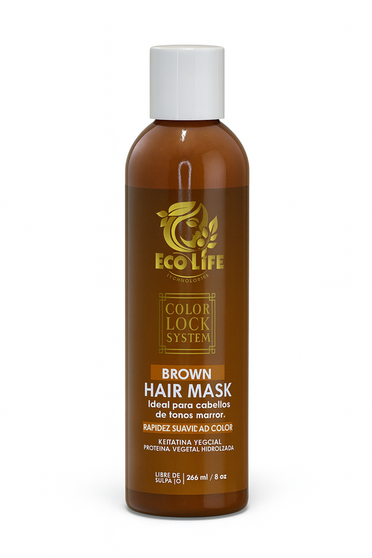 🤎 ECOLIFE TECHNOLOGIES – COLOR LOCK SYSTEM BROWN HAIR MASK 8oz