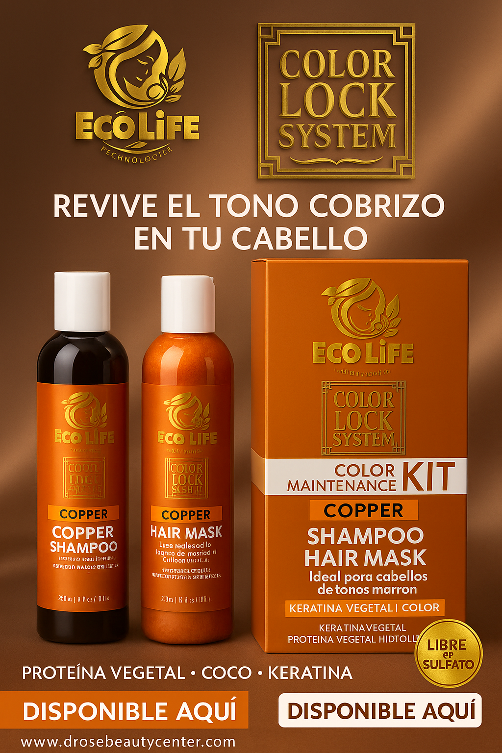 ECOLIFE TECHNOLOGIES – COLOR LOCK SYSTEM COPPER HAIR MASK 8oz