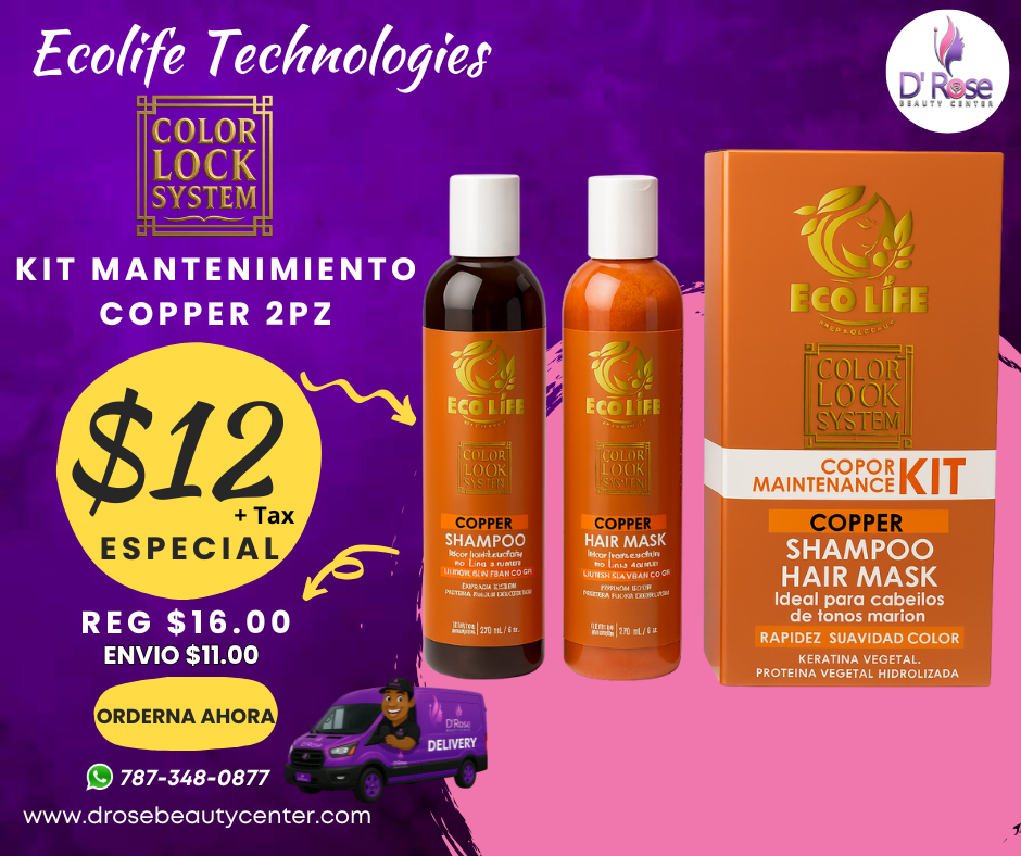 ECOLIFE TECHNOLOGIES – COLOR LOCK SYSTEM KIT COPPER 2PZ (8oz)