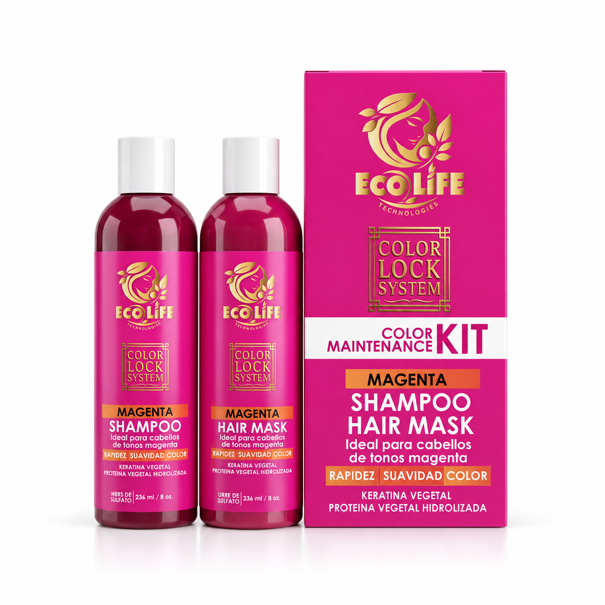 ECOLIFE Color Lock System Kit Magenta 2 Piezas – 8 oz
