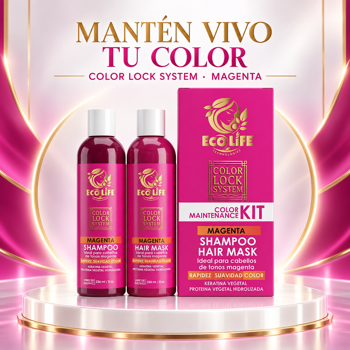 ECOLIFE Color Lock System Kit Magenta 2 Piezas – 8 oz