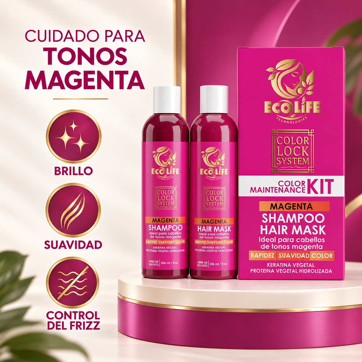 ECOLIFE Color Lock System Kit Magenta 2 Piezas – 8 oz