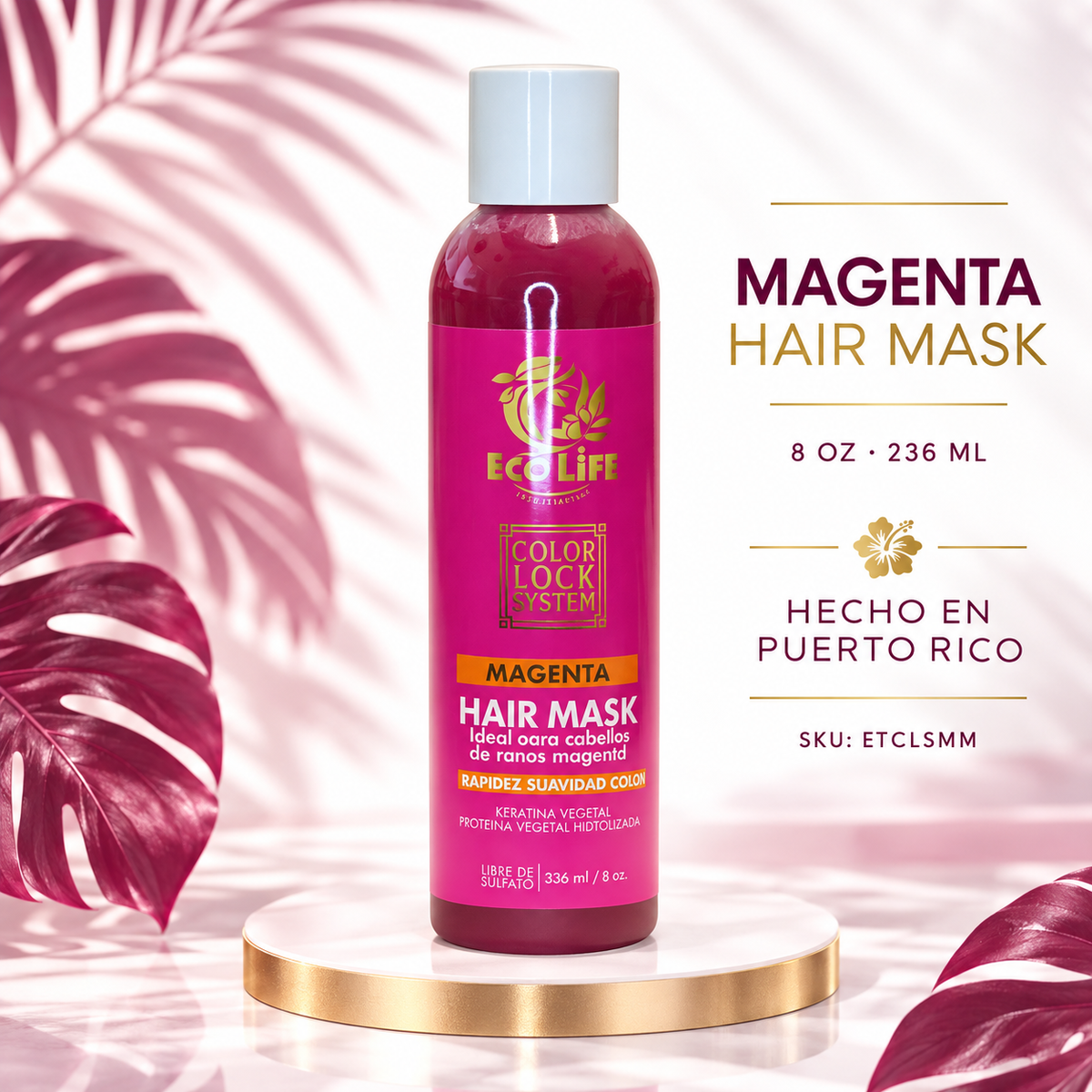 ECOLIFE Color Lock System Magenta Hair Mask 8 oz
