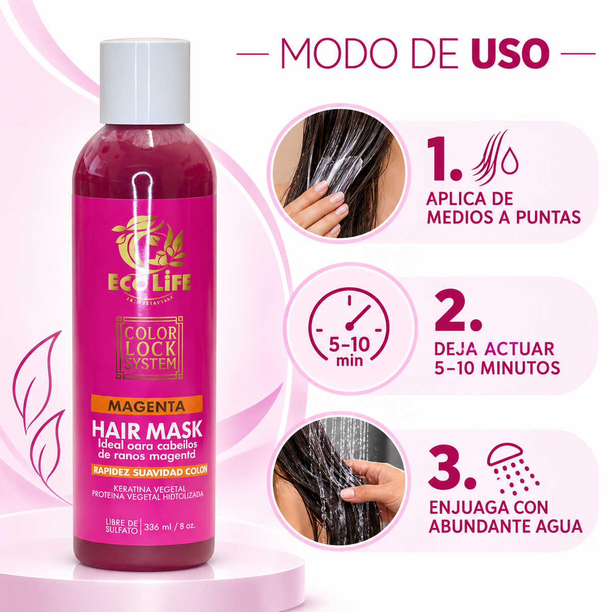 ECOLIFE Color Lock System Magenta Hair Mask 8 oz