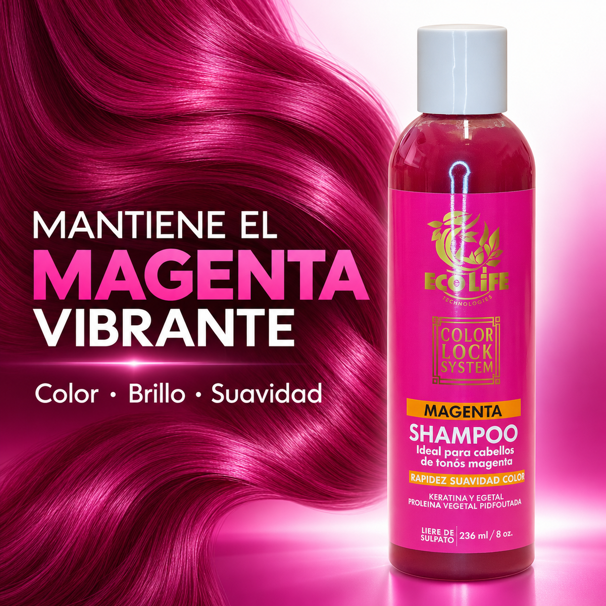 ECOLIFE TECHNOLOGIES – COLOR LOCK SYSTEM MAGENTA SHAMPOO 8oz
