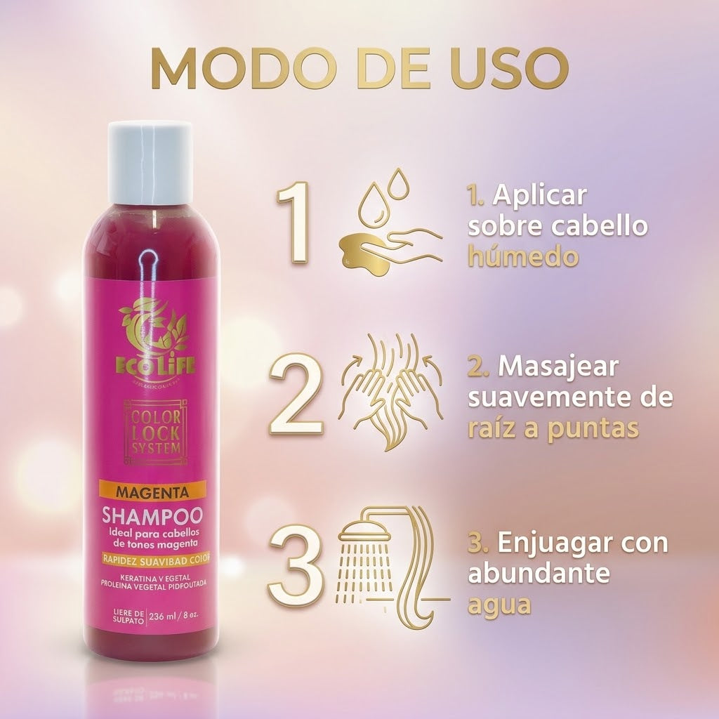 ECOLIFE TECHNOLOGIES – COLOR LOCK SYSTEM MAGENTA SHAMPOO 8oz