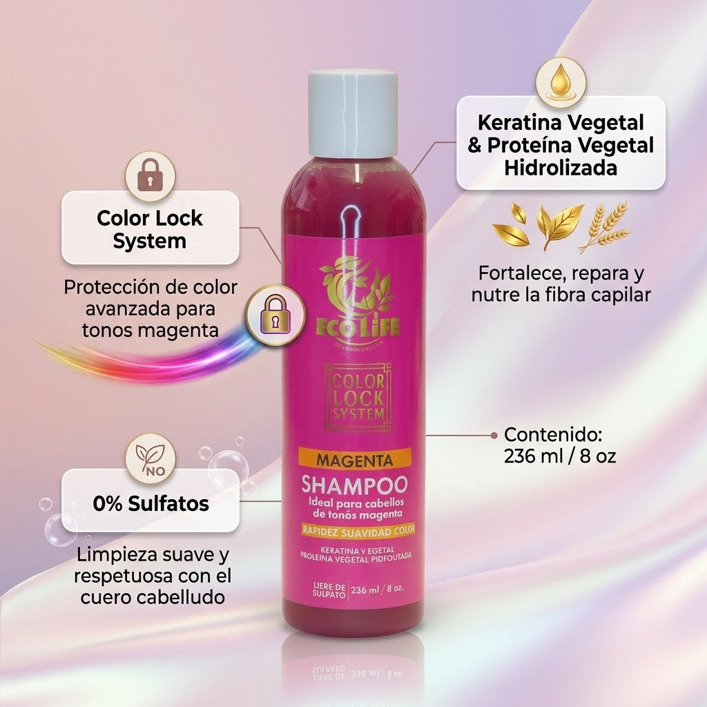 ECOLIFE TECHNOLOGIES – COLOR LOCK SYSTEM MAGENTA SHAMPOO 8oz