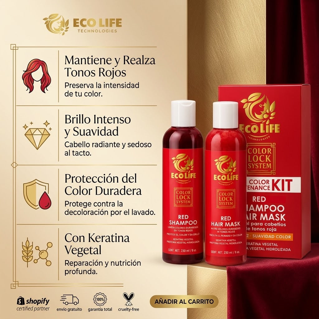 ECOLIFE Color Lock System Kit Red 2PZ 8 oz