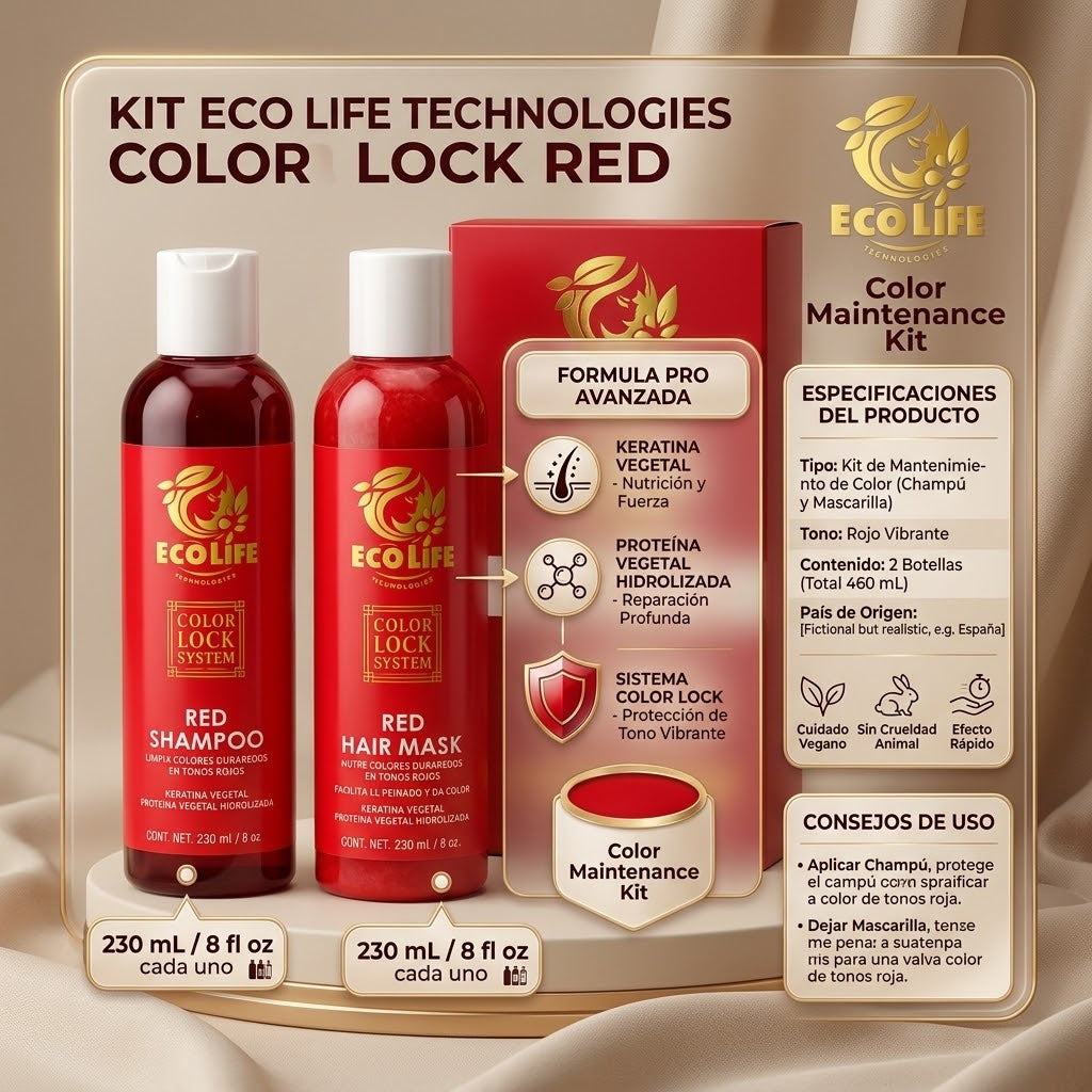 ECOLIFE Color Lock System Kit Red 2PZ 8 oz