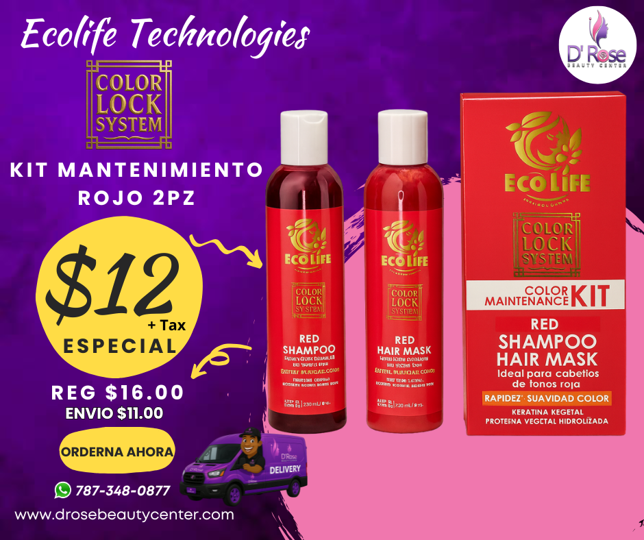 ECOLIFE TECHNOLOGIES – COLOR LOCK SYSTEM KIT RED 2PZ (8oz)