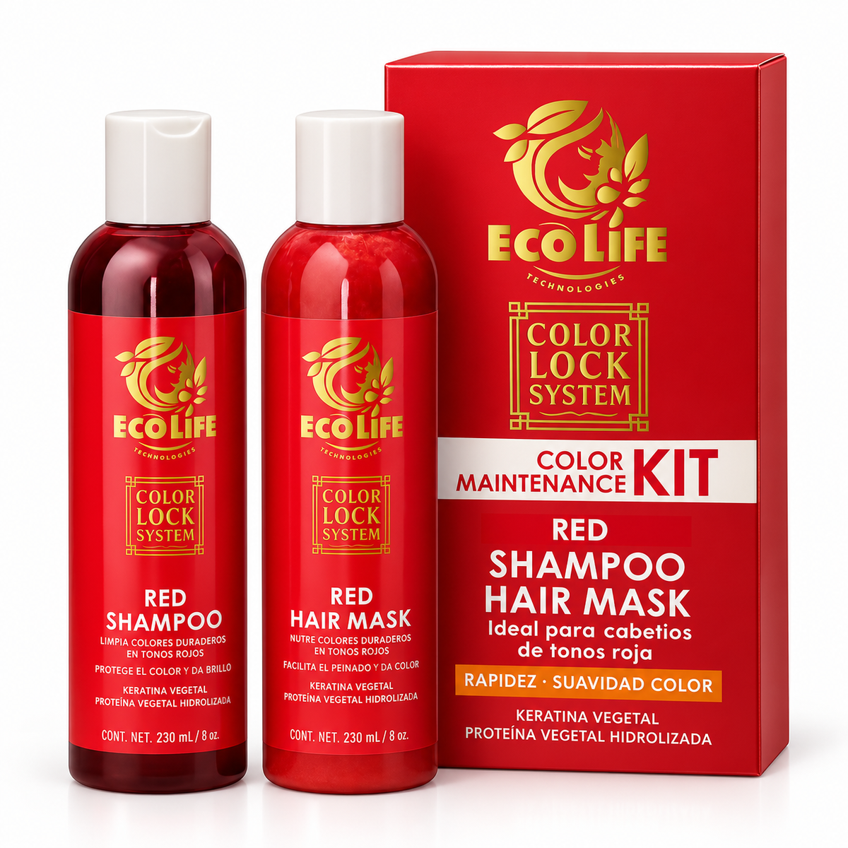 ECOLIFE Color Lock System Kit Red 2PZ 8 oz