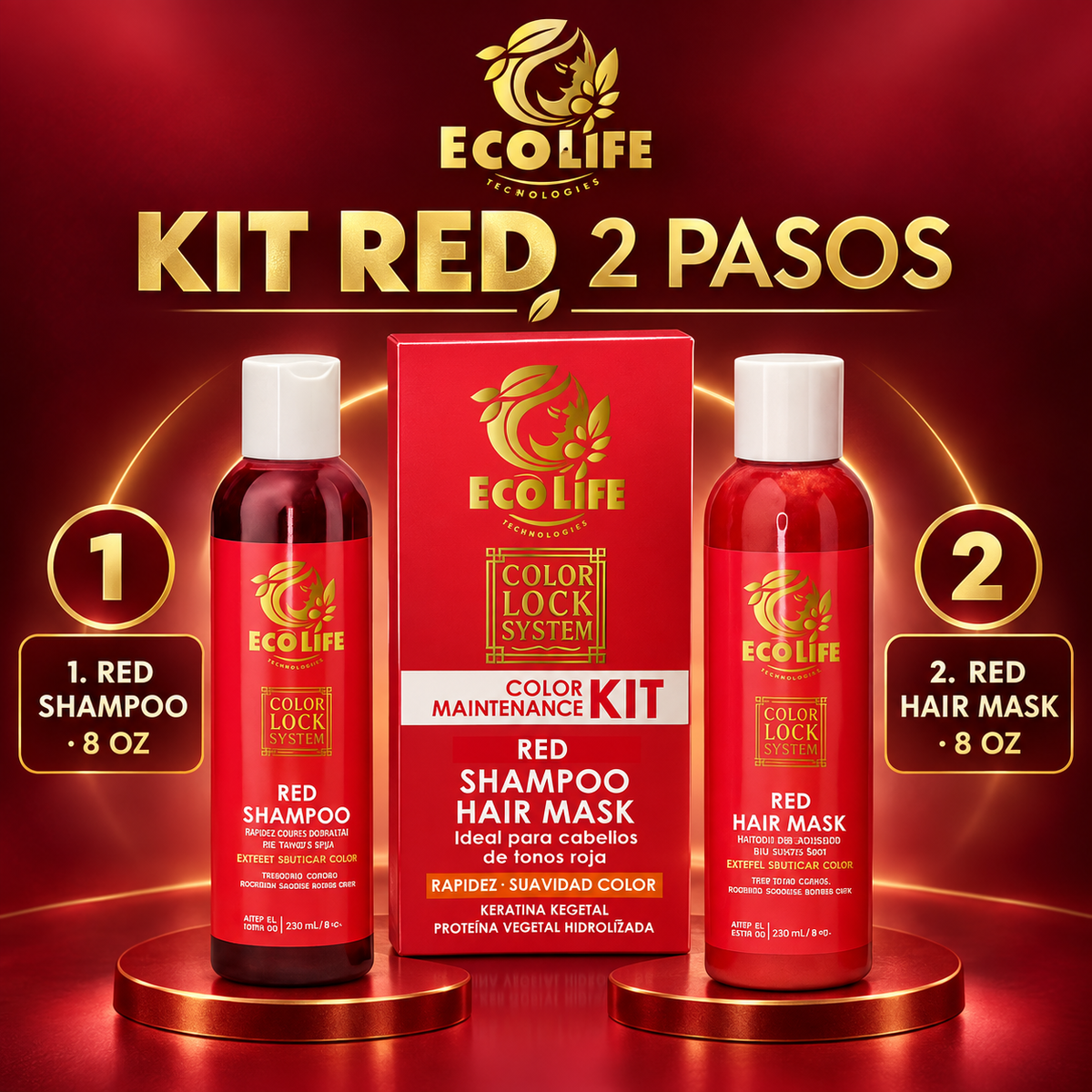 ECOLIFE Color Lock System Kit Red 2PZ 8 oz