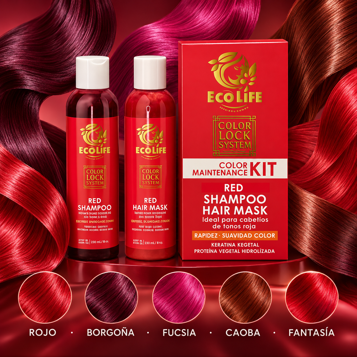 ECOLIFE Color Lock System Kit Red 2PZ 8 oz