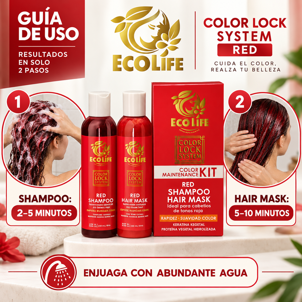 ECOLIFE Color Lock System Kit Red 2PZ 8 oz