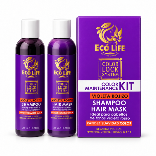 Ecolife Color Lock System Kit Violeta Rojizo Shampoo y Mascarilla – 2 Piezas