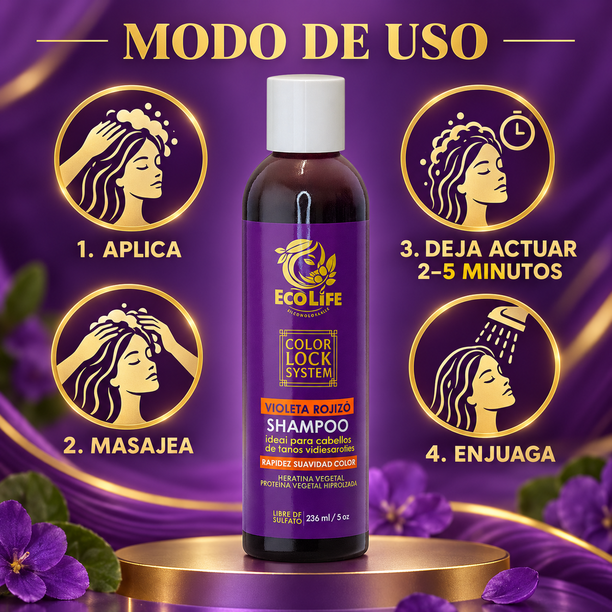 COLIFE Color Lock System Violeta Rojizo Shampoo 236 ml / 8 fl oz