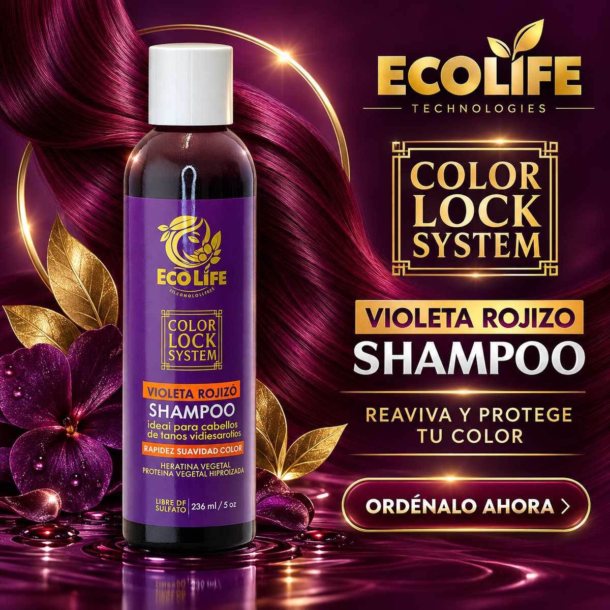 COLIFE Color Lock System Violeta Rojizo Shampoo 236 ml / 8 fl oz