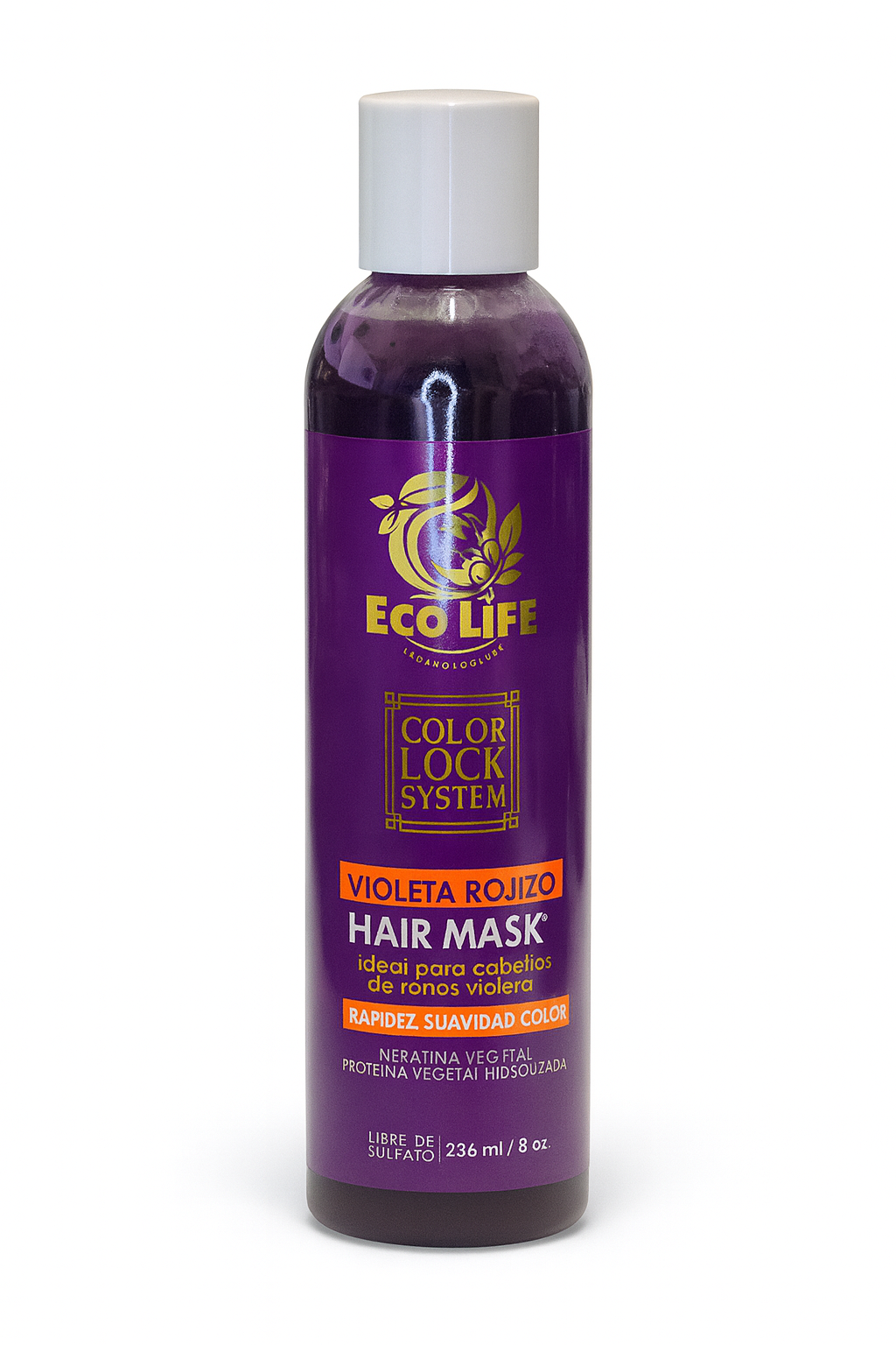 ECOLIFE TECHNOLOGIES – COLOR LOCK SYSTEM HAIR MASK VIOLETA ROJIZO 8oz