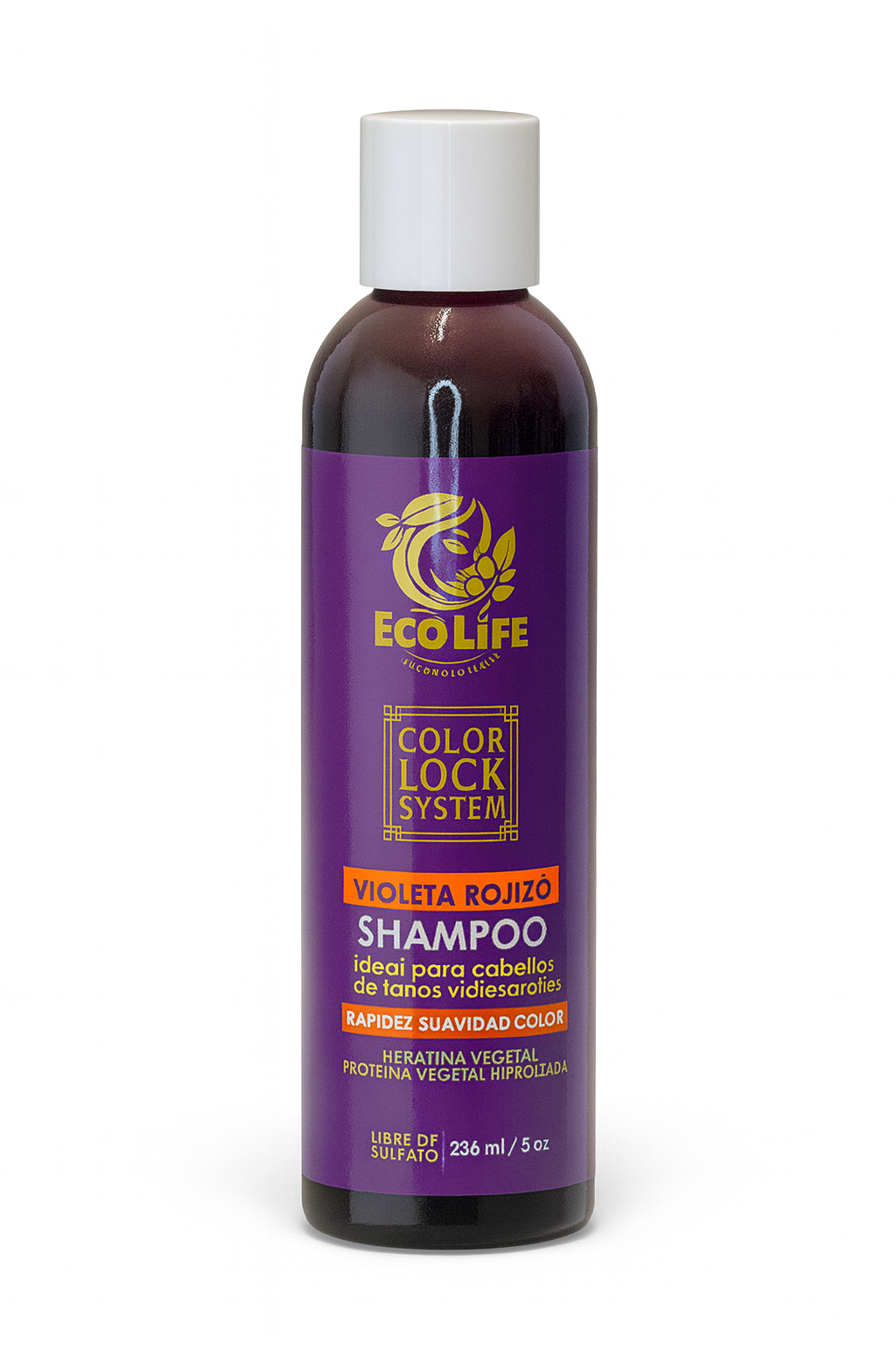 ✨ ECOLIFE TECHNOLOGIES – COLOR LOCK SYSTEM KIT MANTENIMIENTO DE COLOR ROJO / VIOLETA ROJIZO – 2 PIEZAS (8oz)