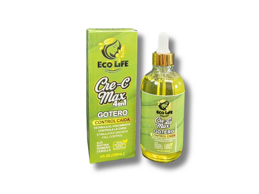 💚 Ecolife Technologies Cre-C Max 4 en 1 Gotero Anticaída 4 oz (ETCM4N1GA) – Estimula el Crecimiento y Fortalece el Cabello