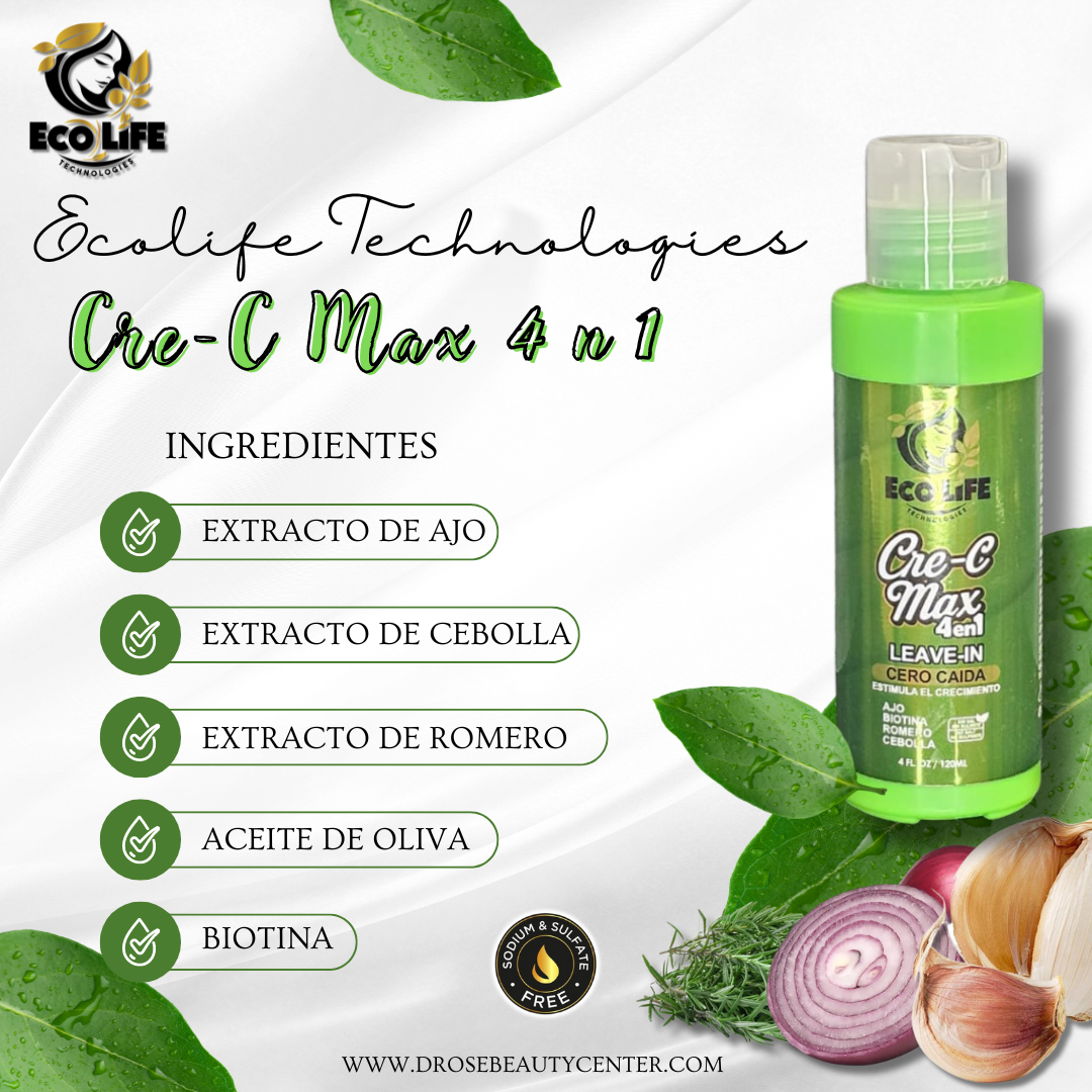 🌿 Ecolife Technologies Cre-C Max 4 en 1 – Leave-In 4oz
