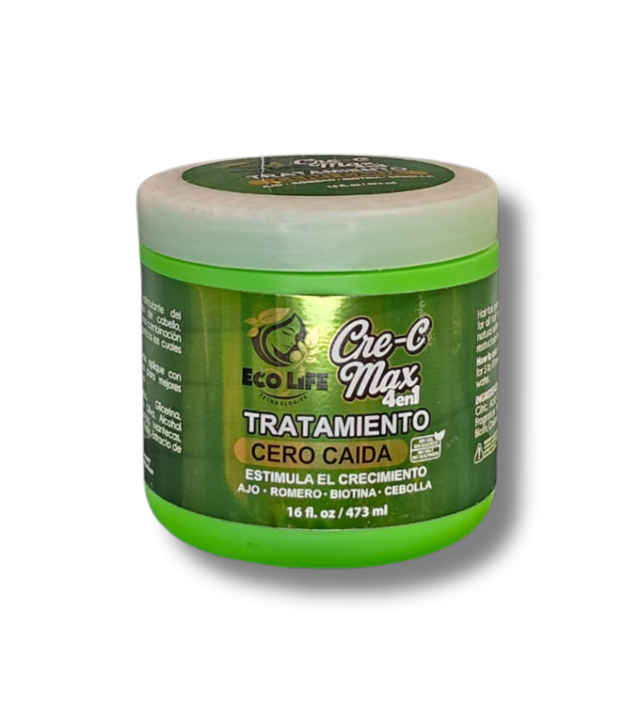 ECOLIFE TECHNOLOGIES – Cre-C Max 4 en 1 Mascarilla Capilar 16oz (Cero Caída)