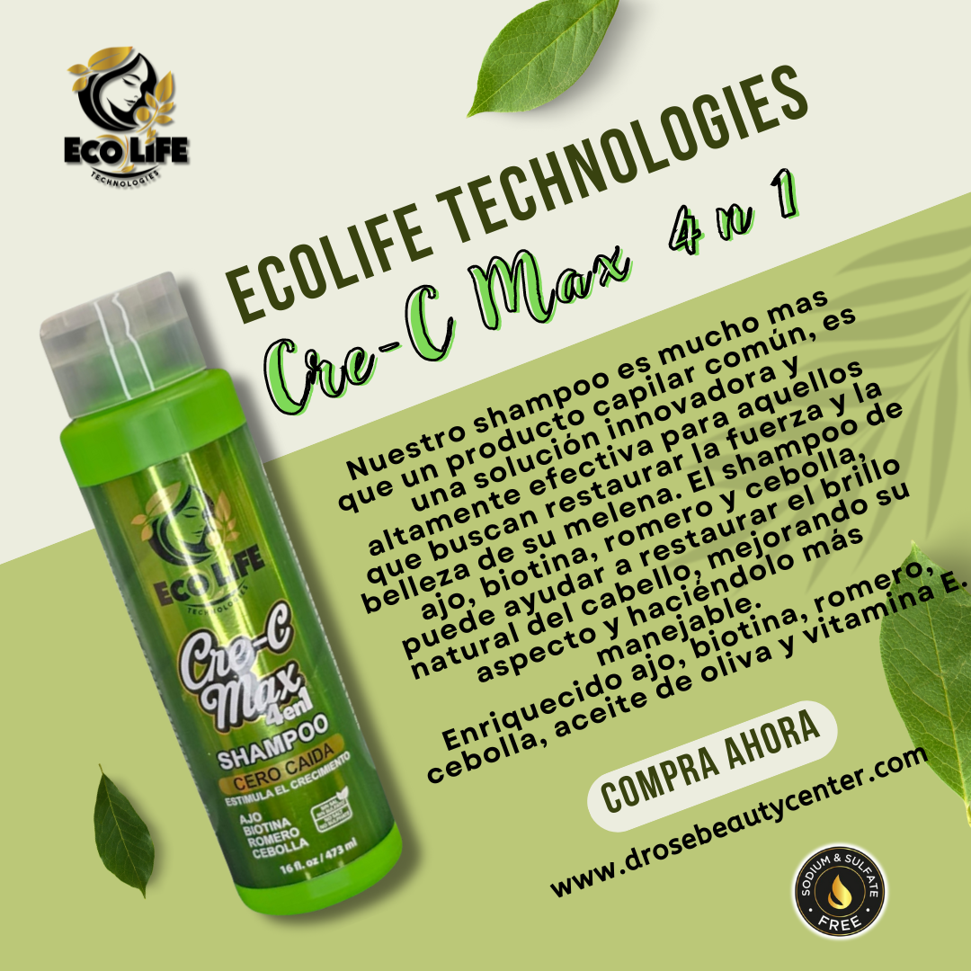 ECOLIFE TECHNOLOGIES – Cre-C Max 4 en 1 Shampoo 16oz