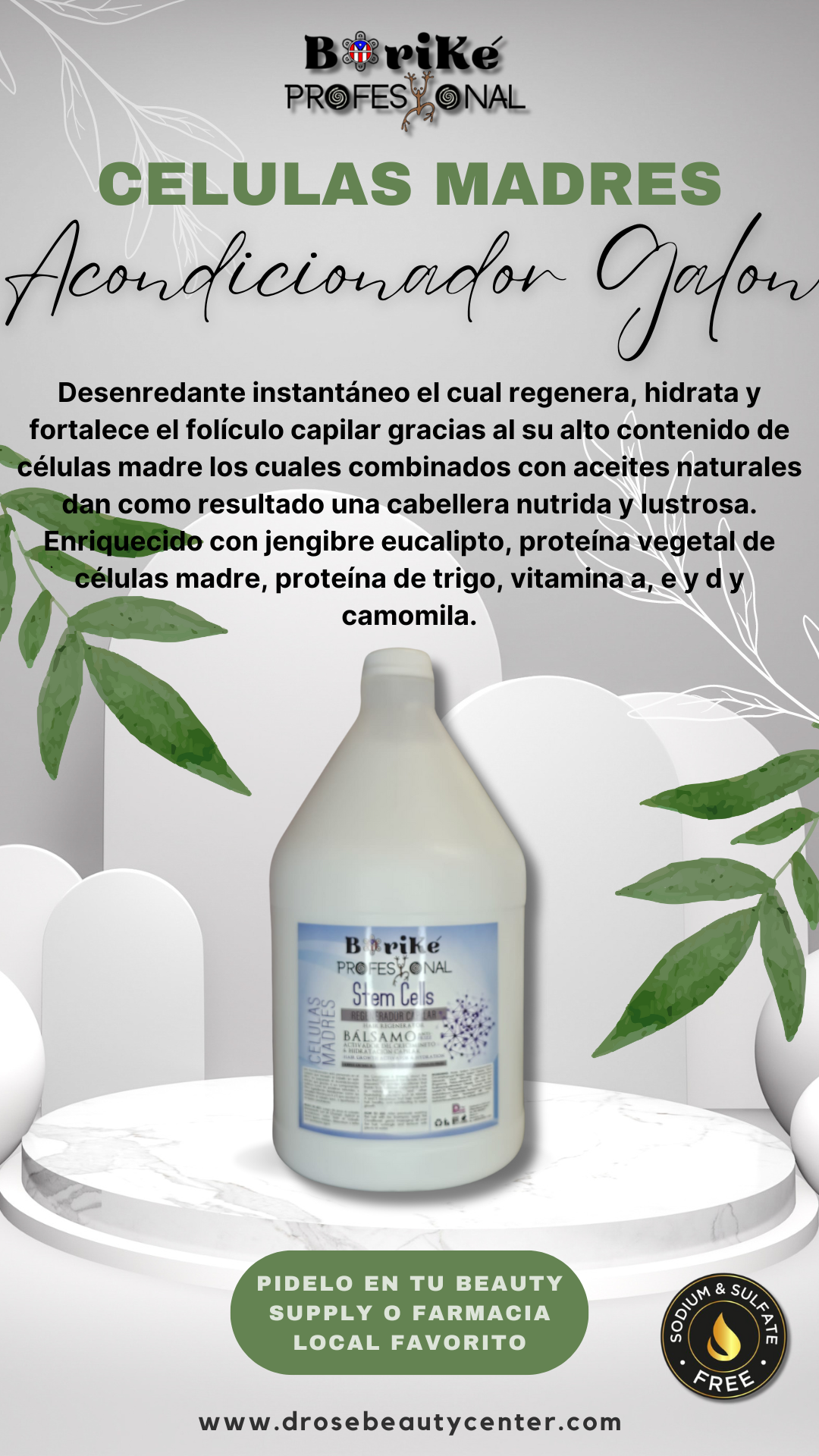 BORIKE PROFESIONAL CELULAS MADRES ACONDICIONADOR GALON BPCMAG