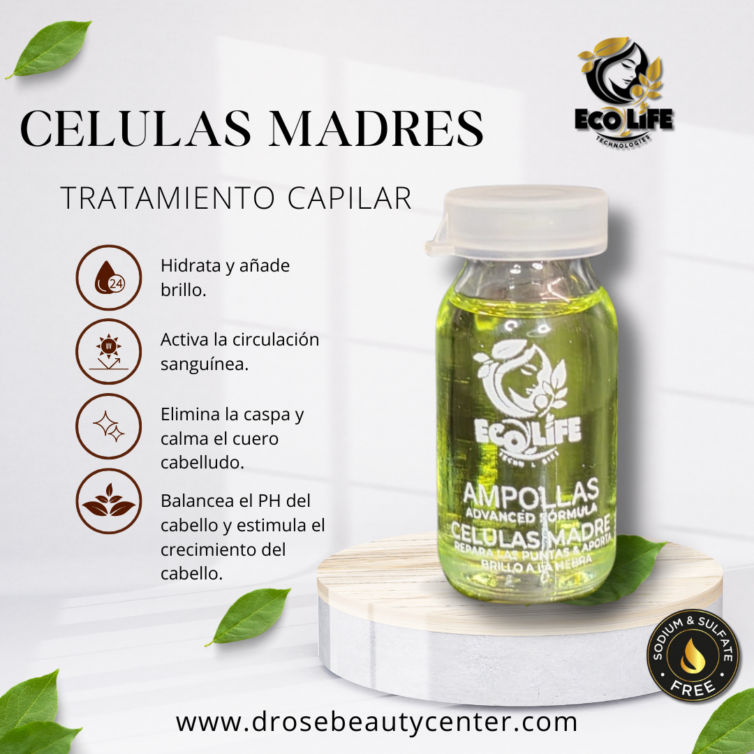💚 ECOLIFE TECHNOLOGIES – AMPOLLA CAPILAR CÉLULAS MADRE 15 mL