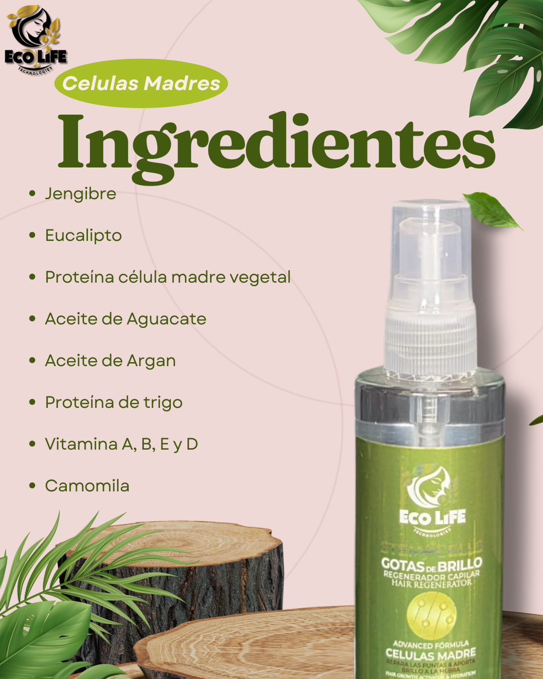 💚 ECOLIFE TECHNOLOGIES – GOTAS DE BRILLO CON CÉLULAS MADRE 2oz