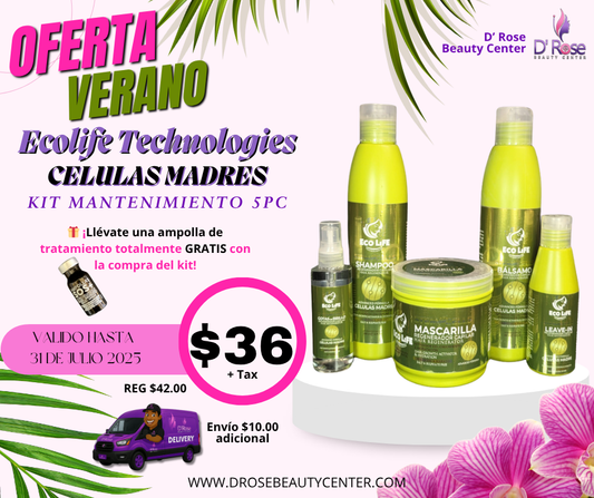 🌿 ECOLIFE TECHNOLOGIES Células Madre – Kit de Mantenimiento 5PC