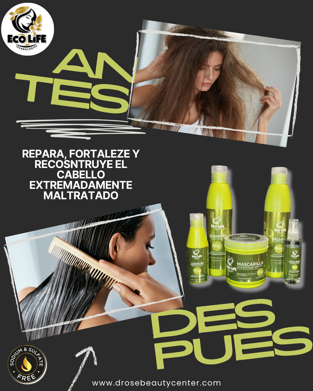 💚 ECOLIFE TECHNOLOGIES – GOTAS DE BRILLO CON CÉLULAS MADRE 2oz