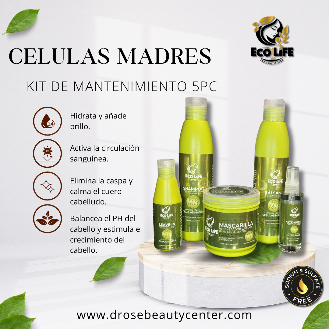 🌿 ECOLIFE TECHNOLOGIES Células Madre – Kit de Mantenimiento 5PC