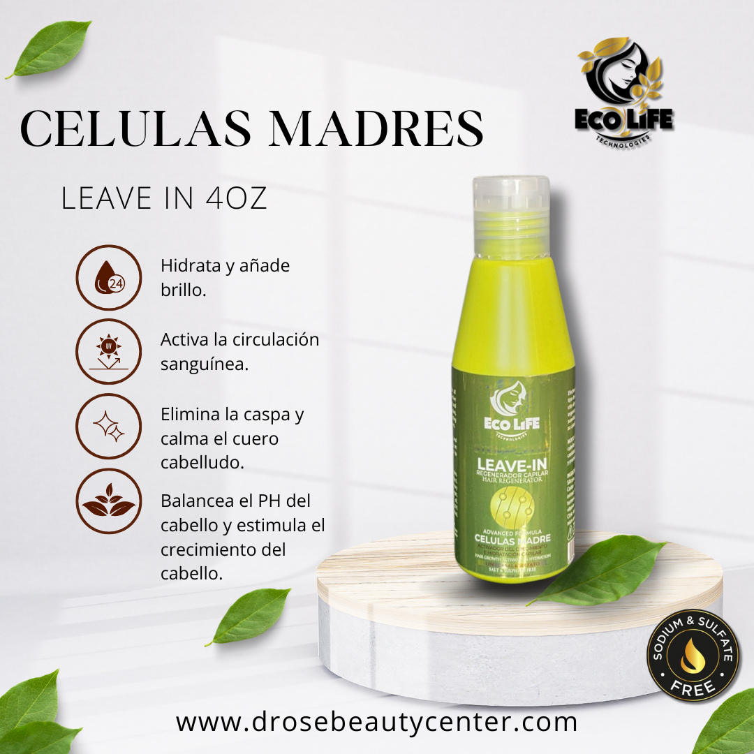 💚 ECOLIFE TECHNOLOGIES – CÉLULAS MADRE LEAVE-IN 4oz
