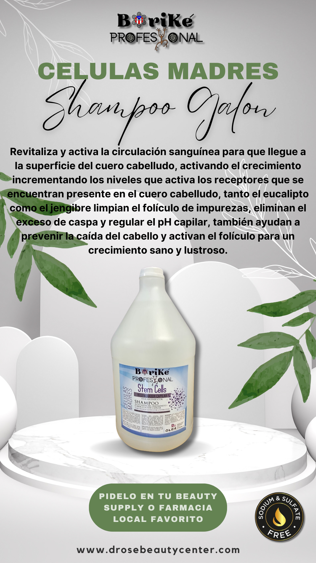 BORIKE PROFESIONAL CELULAS MADRES SHAMPOO GALON BPCMSHG