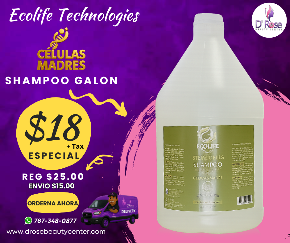 💚 ECOLIFE TECHNOLOGIES – SHAMPOO CÉLULAS MADRE GALÓN
