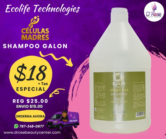 💚 ECOLIFE TECHNOLOGIES – SHAMPOO CÉLULAS MADRE GALÓN