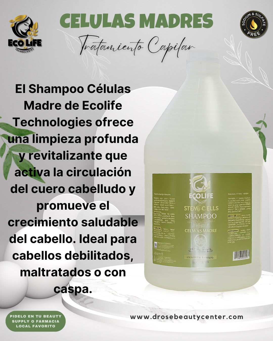 💚 ECOLIFE TECHNOLOGIES – SHAMPOO CÉLULAS MADRE GALÓN